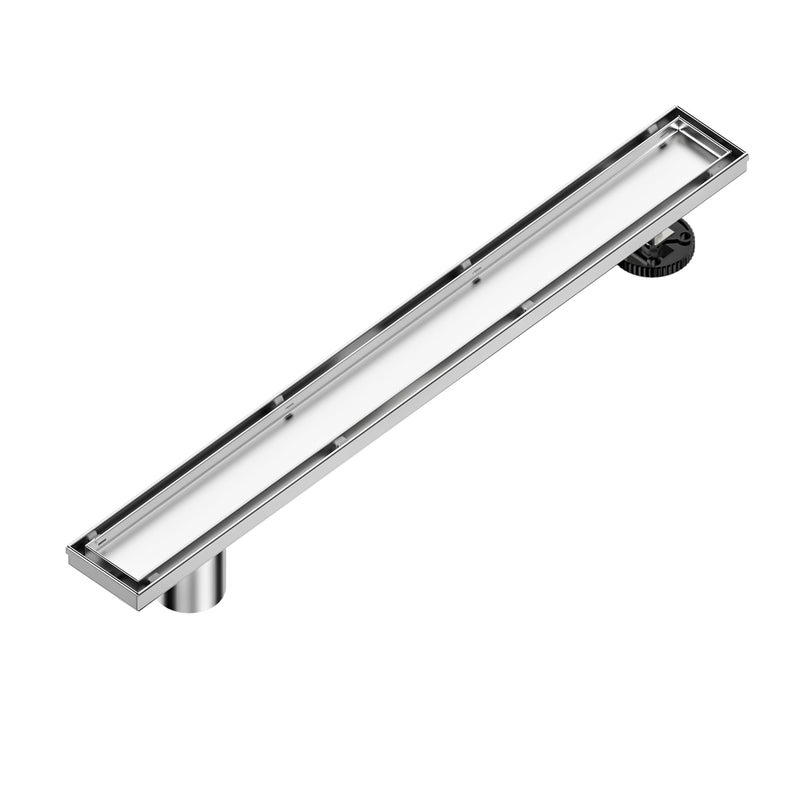 Neodrain مصرف دش خطي مائل بطول 36 بوصة مع غطاء شبكي لإدخال البلاط، من الفولاذ المقاوم للصدأ 304 المصقول، مصرف دش مستطيل مع مخرج جانبي، قدم قابلة للتعديل، مصفاة شعر/جامع شعر - Image 1